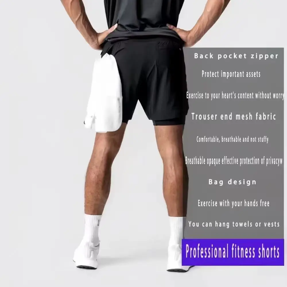2025 Tendencia Autorización Anime Dragon Ball Series Wukong Pantalones cortos transpirables de doble capa para ejercicio y comodidad para correr