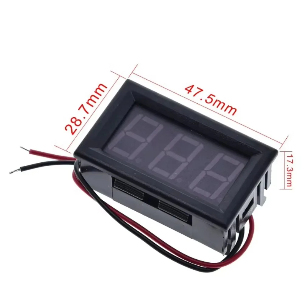 10 قطعة/الوحدة تيار مستمر 5 فولت-120 فولت شاشة ديجيتال الفولتميتر اثنين سلك الفولتميتر الرقمي رئيس 0.56 بوصة LED الرقمية