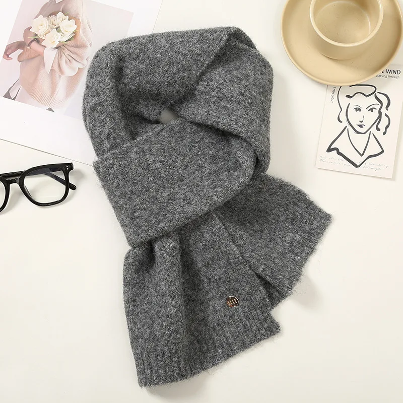 

Простой классический дизайн, однотонный шарф для женщин и мужчин, осень-зима, теплый вязаный мягкий удобный глушитель, мужской и женский имитация кашемировой шаль