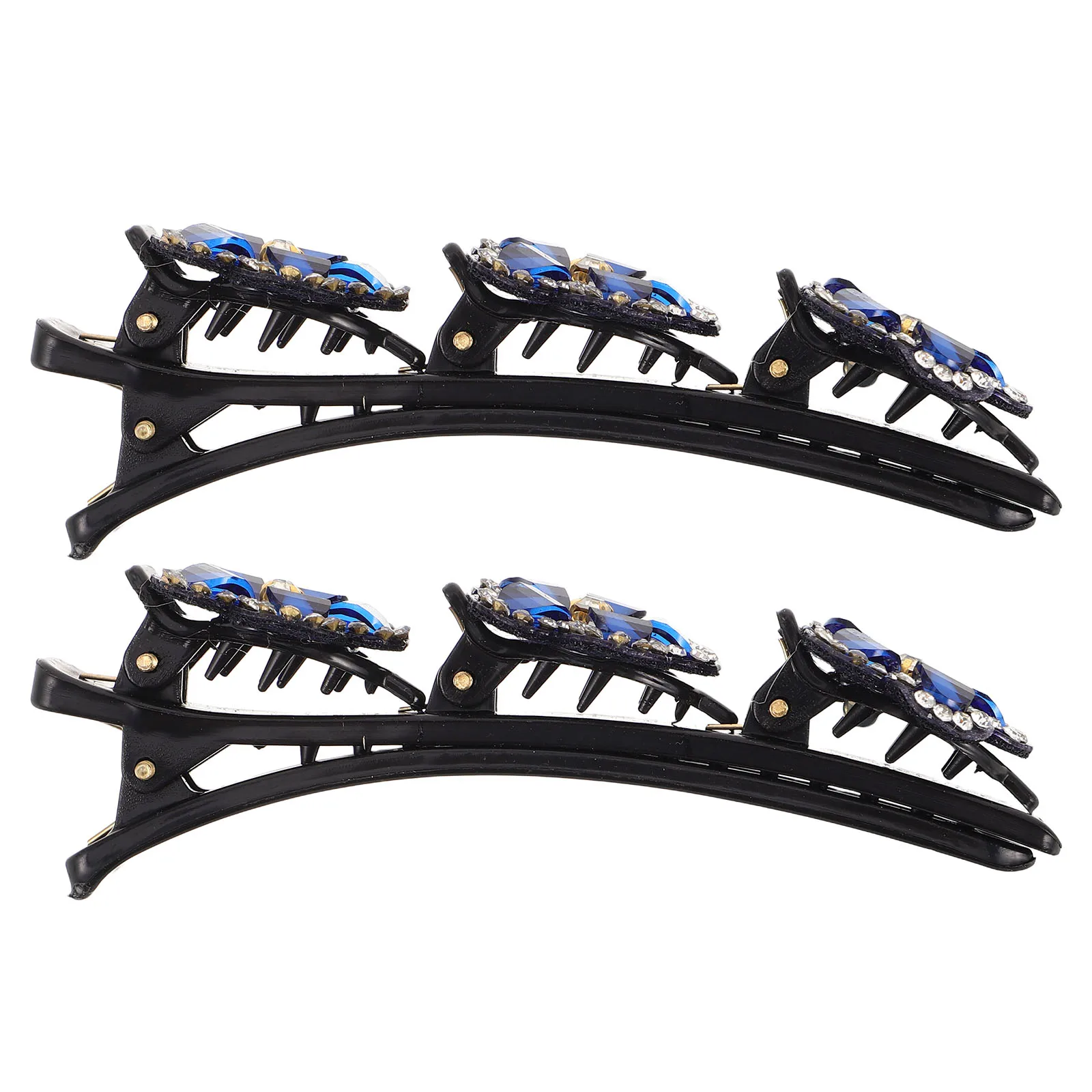 

2pcs Elegant Five-Petal Flower Hair Clips Lightweight Double Layer Braid Barrettes For Women Styling Updo Accessories Decorative