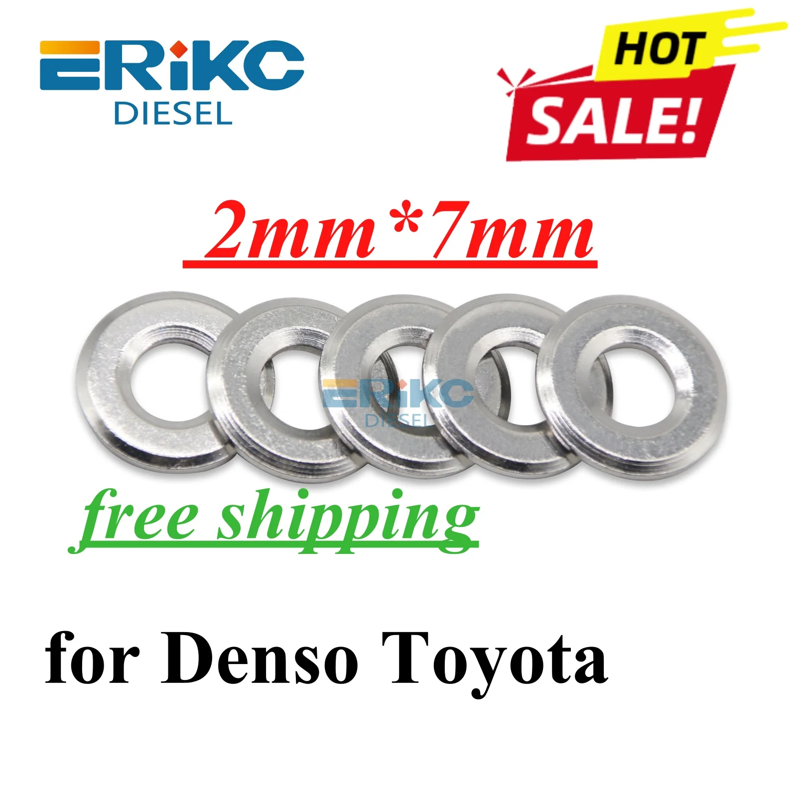 Diesel Injector Nozzle Copper Washer E1022016 2mm*7mm Fuel Injection Heat Shield Rings for Denso Toyota Sprayer Shims