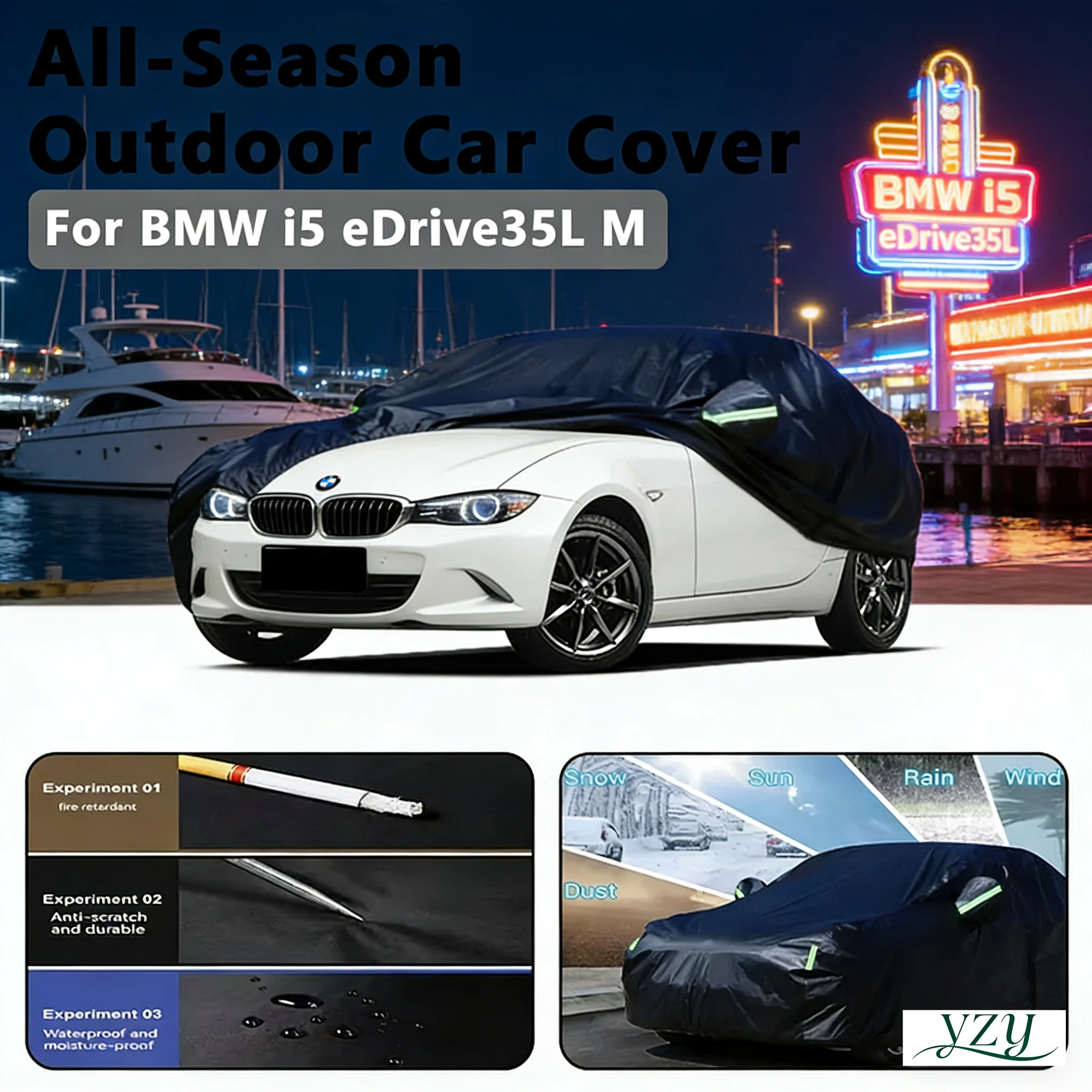 

Car cover For BMW I5 EDrive35L M Outdoor Protection Full Car Covers Snow Cover Sunshade Waterproof Dustproof Exterior