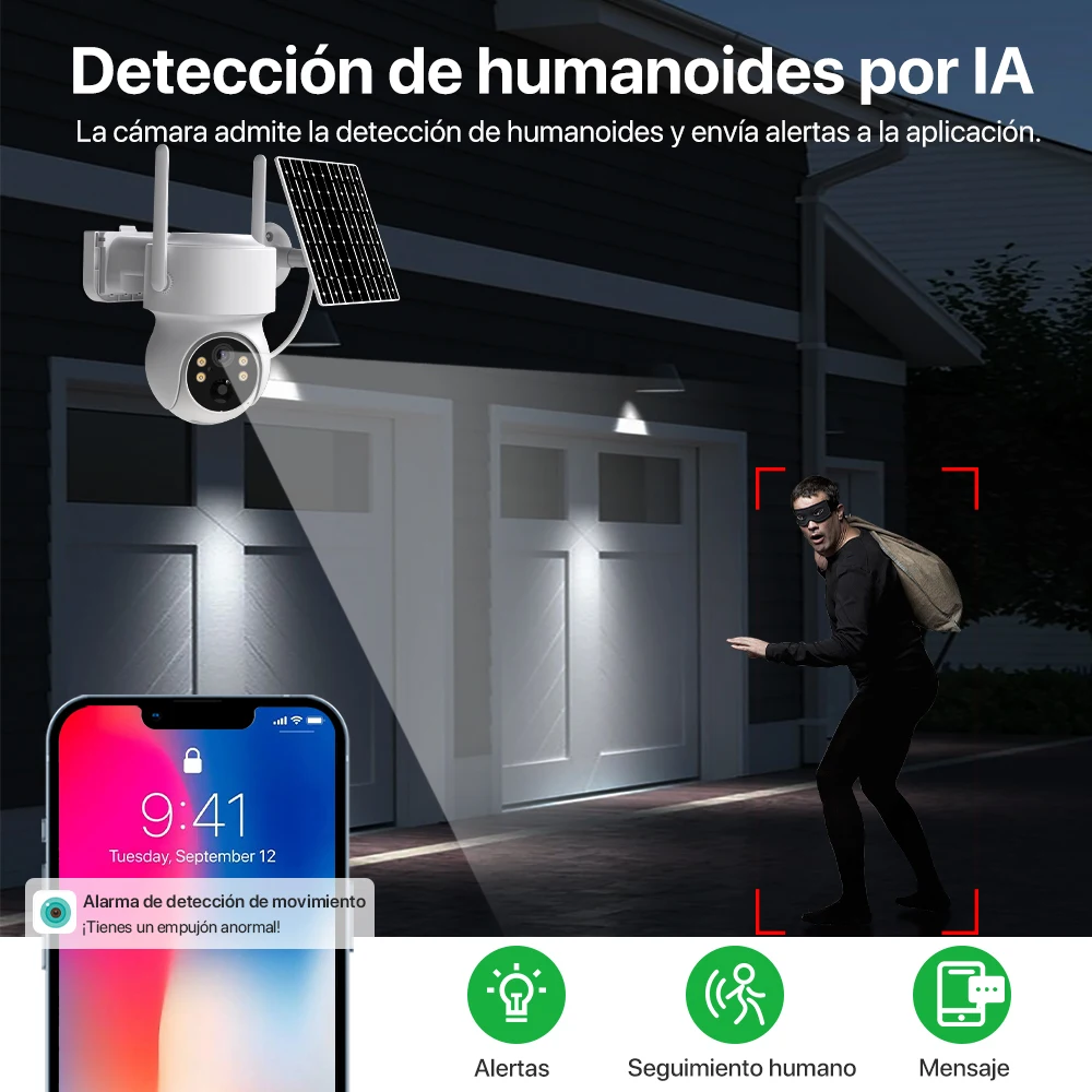 كاميرا Xiaomi WiFi PTZ خارجية 10X Zoom كاميرا IP تعمل بالطاقة الشمسية 4MP بطارية مدمجة كاميرا مراقبة فيديو وقت طويل الاستعداد iCsee