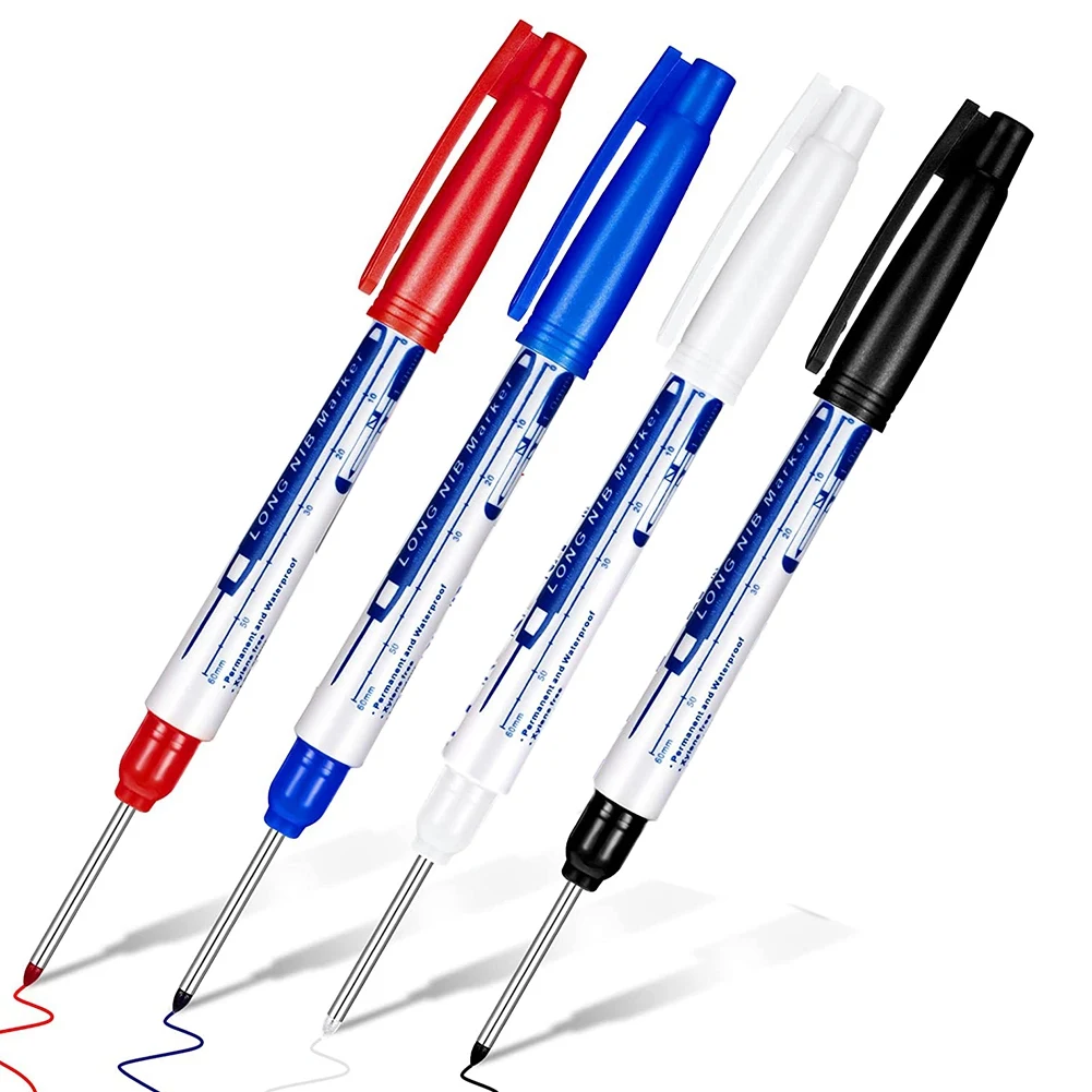 

4 шт. маркеры для дальнего действия, маркеры для длинного носа, водостойкие маркеры для глубокого отверстия, 30 мм, маркеры для дальнего действия, 4 цвета