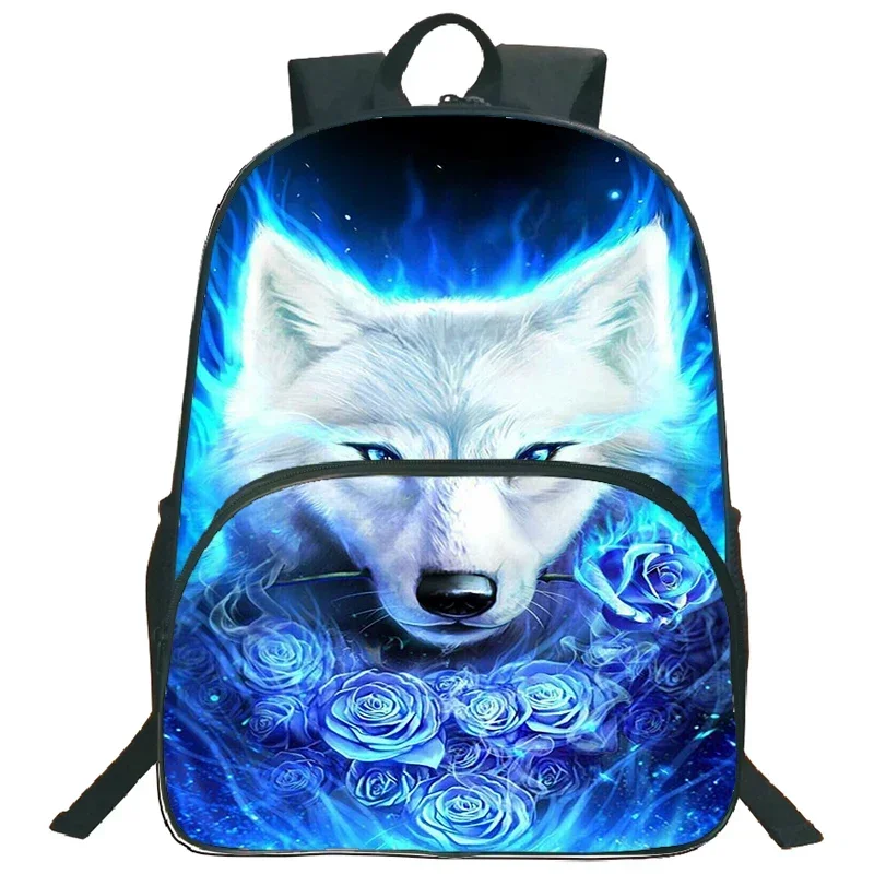 Mochlia animal Wolf Printed Backpack 16 Inch Large Capacity Bag For Travel Sport boys girls Students School Bags Kids Bookbag