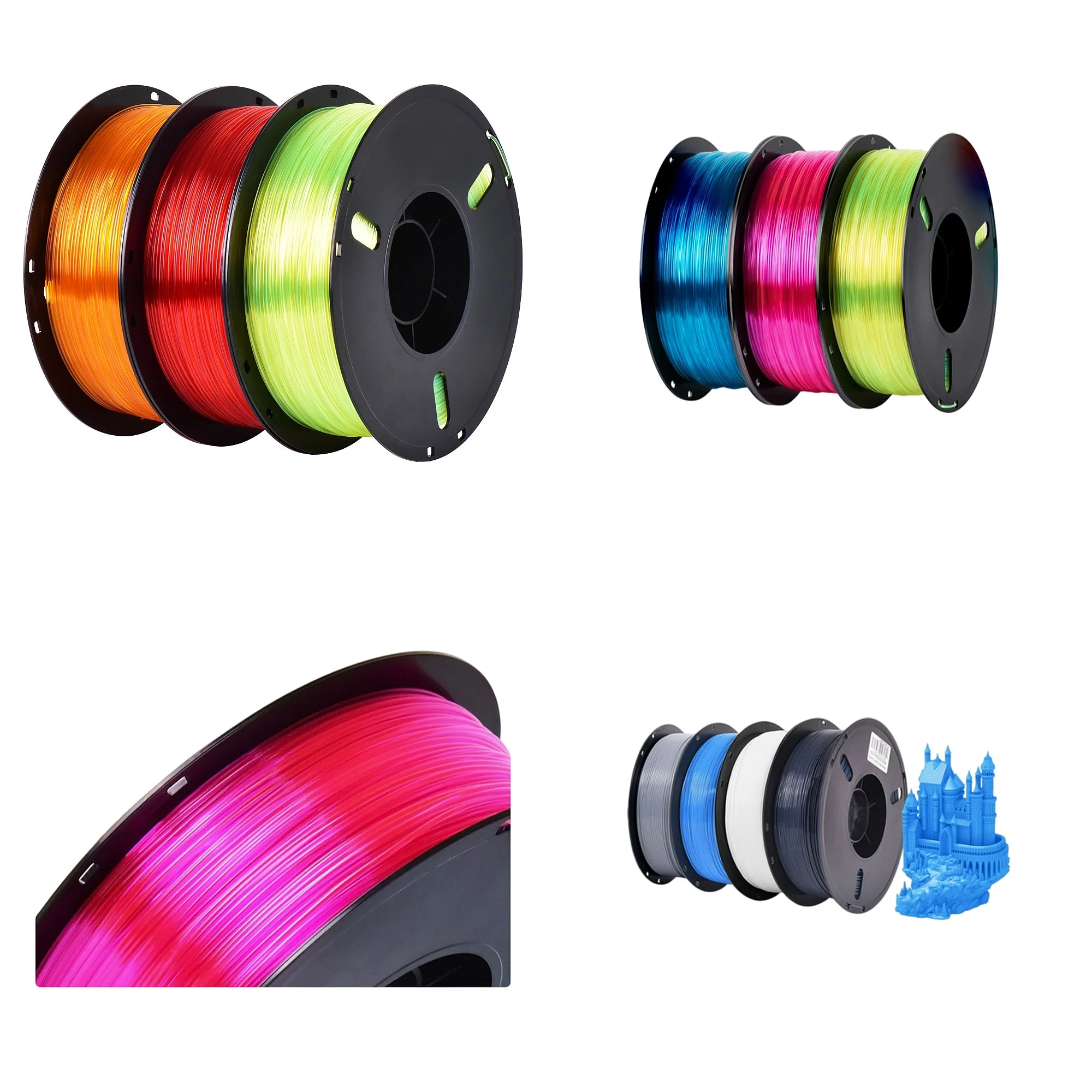 PETG 1.75mm Filament for 3D Printers-Smooth Surface Glossiness Toughness 200-250C Printing Temp
