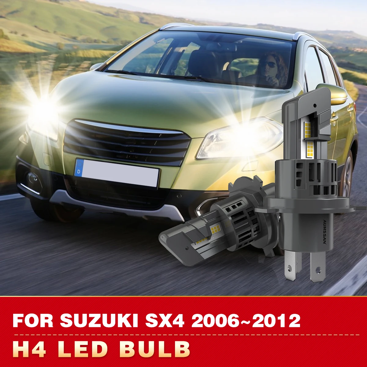 

2 шт., светодиодные лампы H4 для фар Suzuki SX4 2006 ~ 2012
