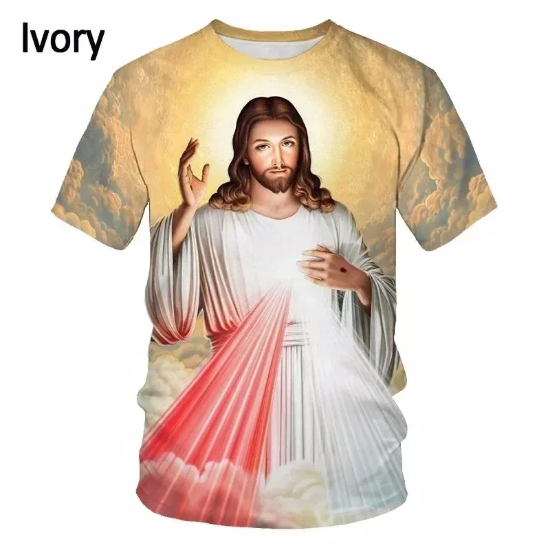 New Arrived Summer O Neck Short Sleeve About Jesus Love Everone Christian Men\'s T-shirt Loose Tops The Cross Fashion 3D T-shirt