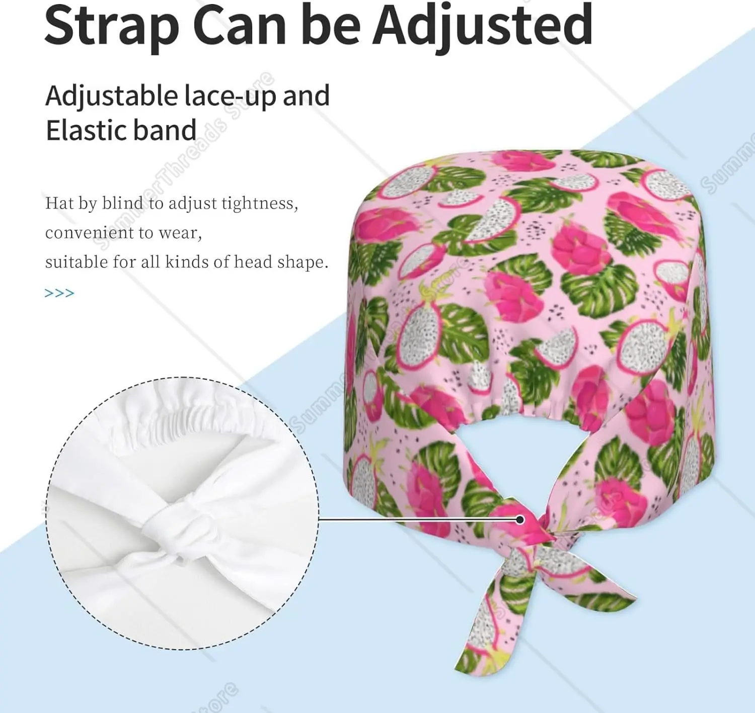 التنين الفواكه طباعة فرك قبعة قبعات العمل مع ترقية العصابة قابل للتعديل القبعات غطاء رأس للنساء/الرجال