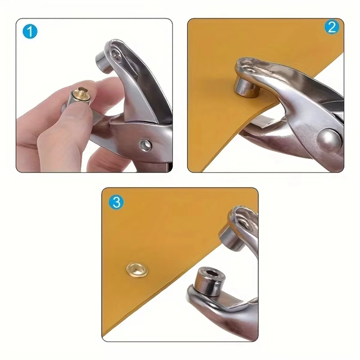 6mm Grommet Eyelet Plier Set, Eyelet Hole Punch Pliers Kit with 100 Metal Eyelets, Grommet Tool Kit for Leather Cloth