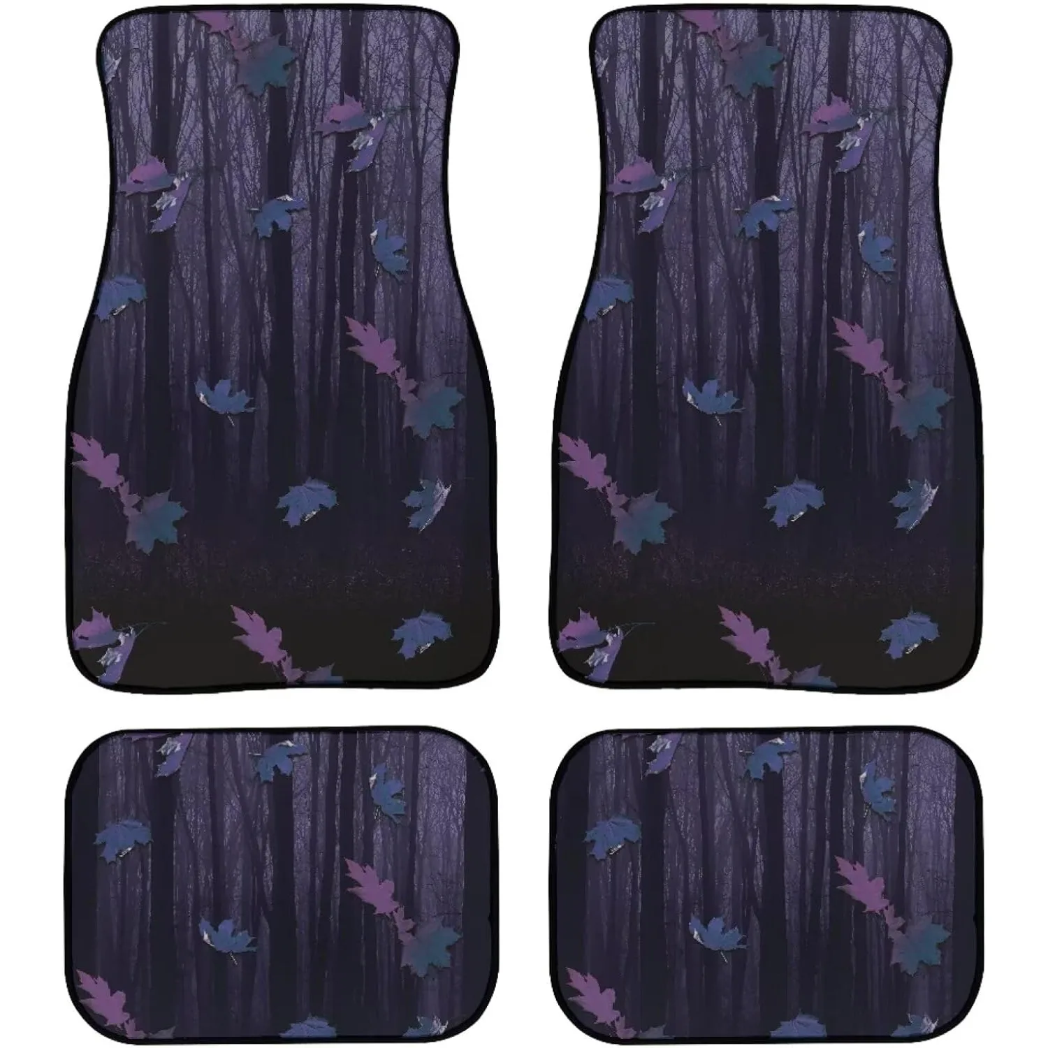 Dark Purple Forest Maple Leaf Car Floor Mat Atmosphere Ins Windmill Floor Mat Auto Carpet Collection For SUV Van Sedan Truck Veh