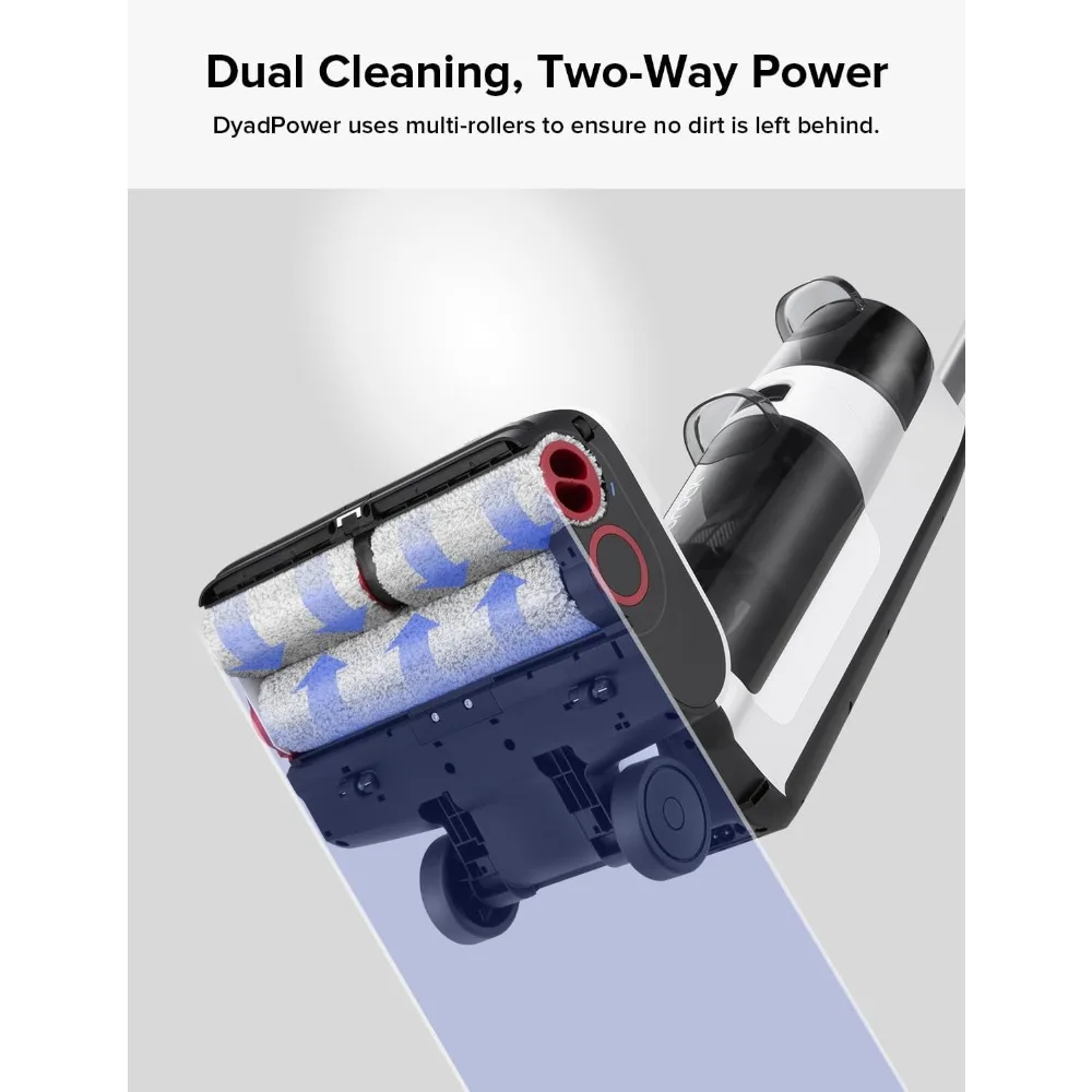 Wet Dry Vacuum Cleaner with Double Rollers, Cordless Vacuum Mop All in One, Self-Cleaning & Drying System, Floor Cleaner Machine