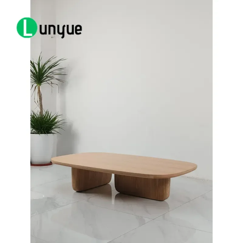 Nordic Modern Rectangular Coffee Table Gray Solid Wood Simple Living Room Furniture Sturdy Durable Home Decor Centerpiece