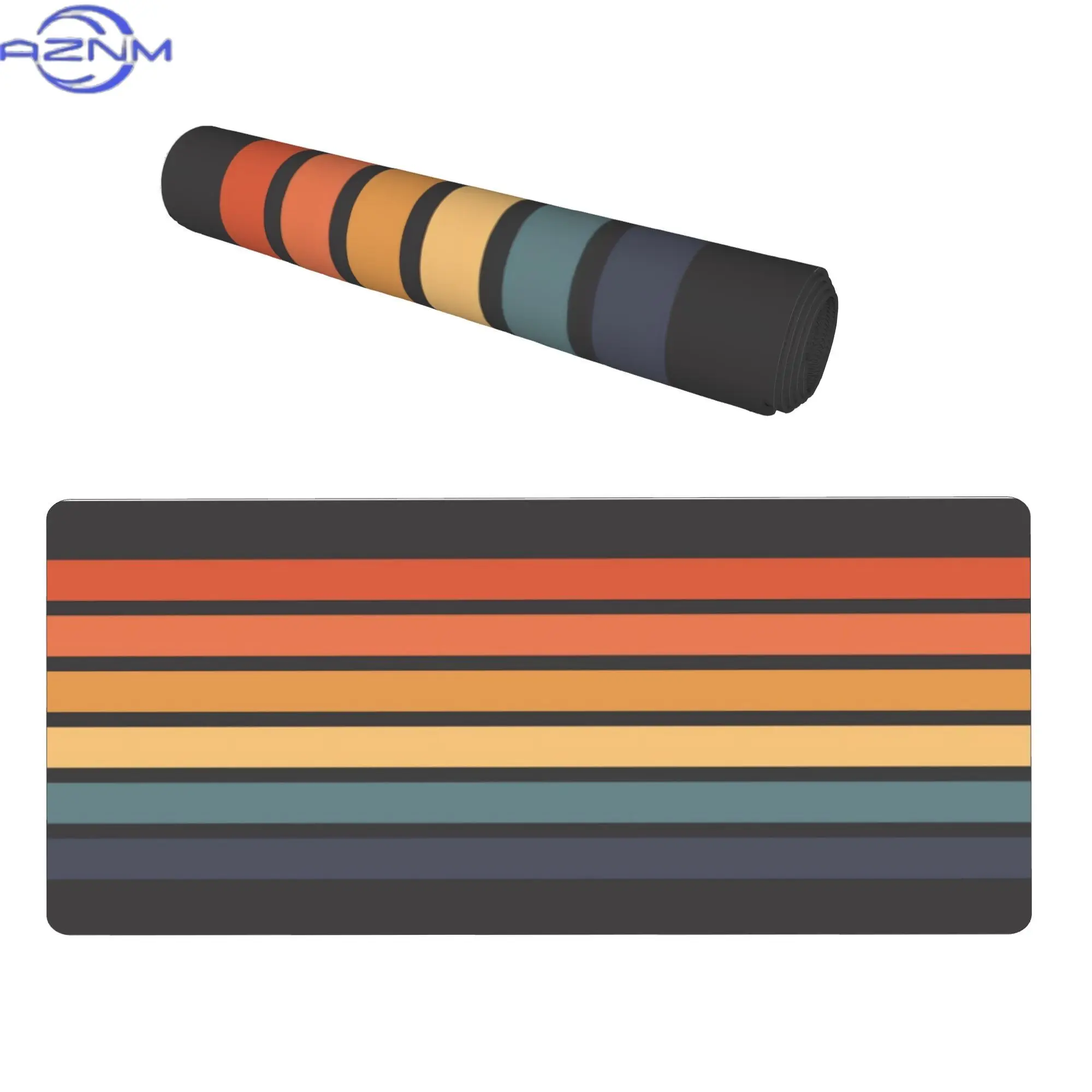 Vintage Style  Stripes Extended Keyboard Mat for Home Office Setup Smooth Surface for Organized and Stylish Workspaces