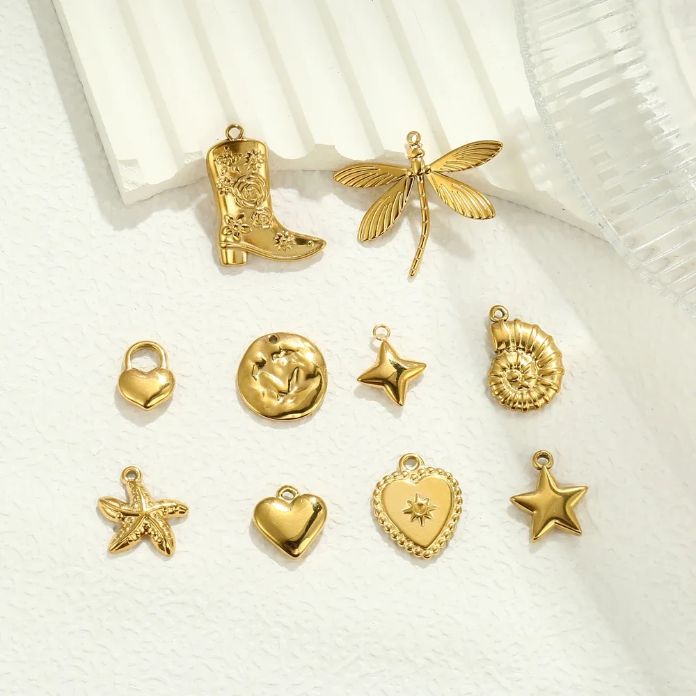 

Joya Love Stainless Steel Heart Starfish Butterfly Irregular Charms for Jewelry Making Necklace Bracelet Pendant DIY Accessories