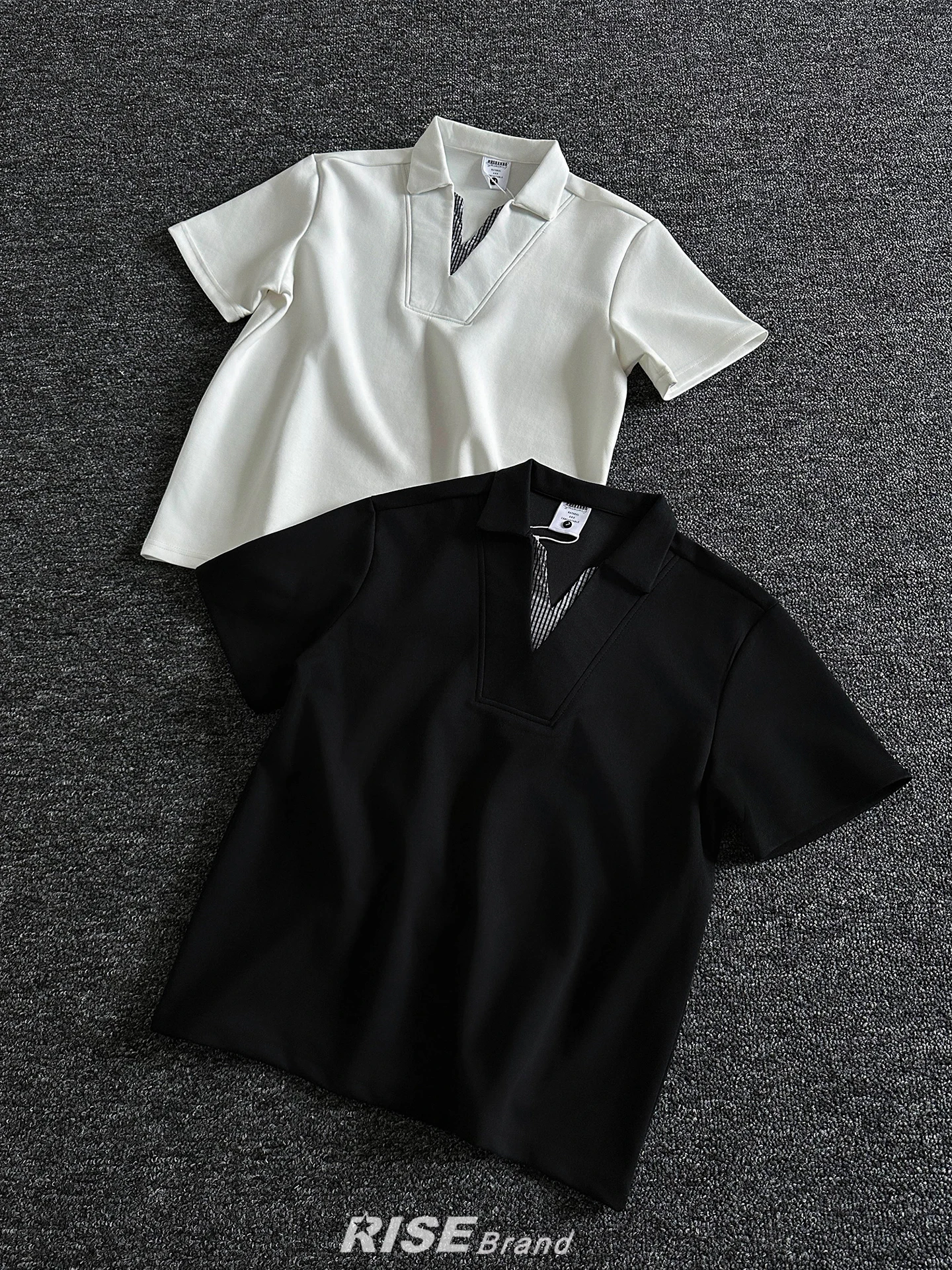 

Rise Brand Commute Casual Loose Fit ort Sve irt Color Blo Collar Men's T-irt Breathable Comfortable Cotton Blend