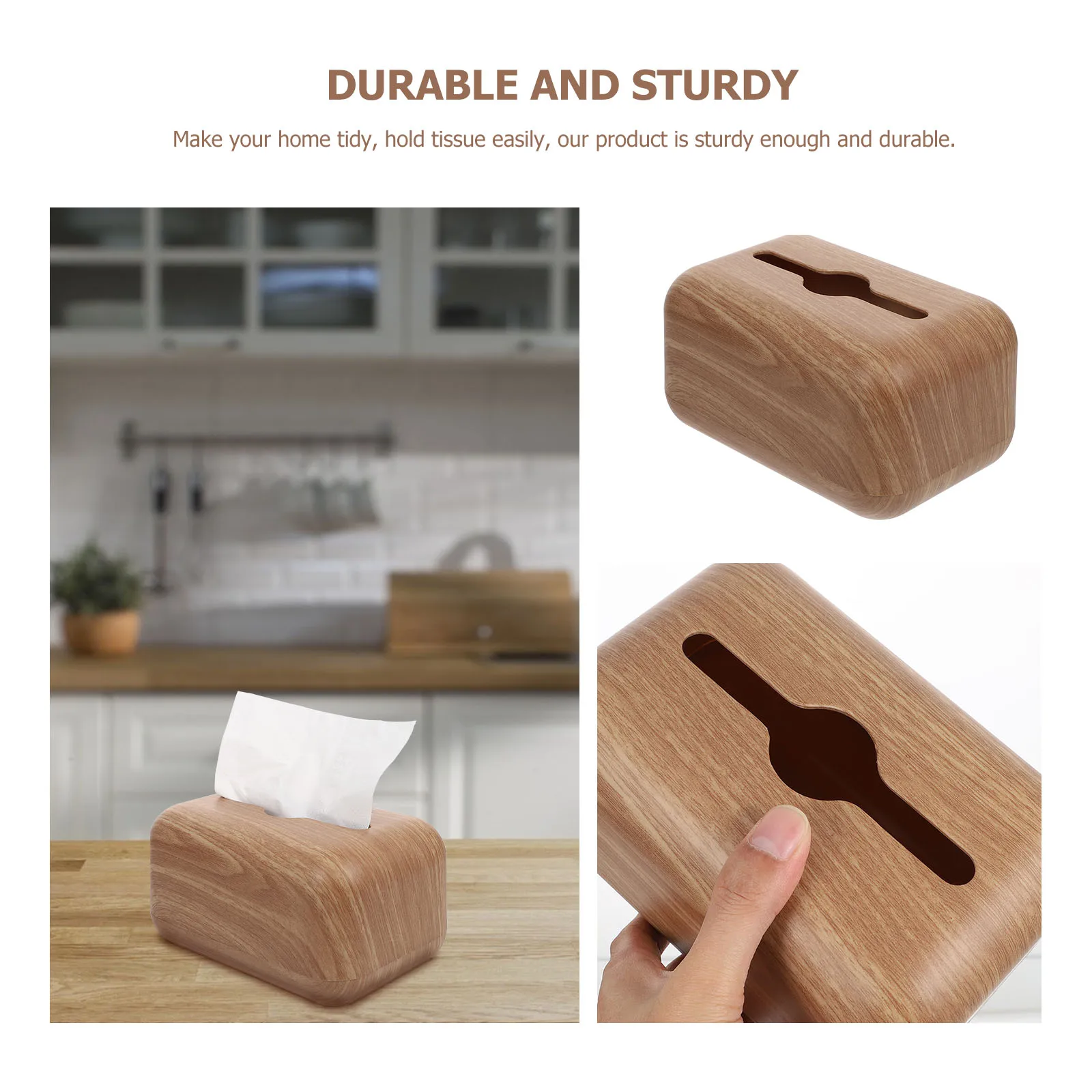 

Rustic Wood Grain Household Decorative Storage Holder Abs Material Home Hotel Cafe Living Room Organizer Practical