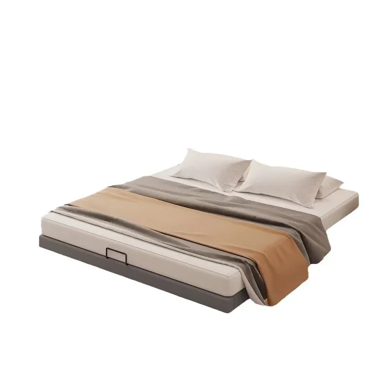 

Iron frame modern simple steel frame wrought iron master bedroom double bed tatami row skeleton suspended bed