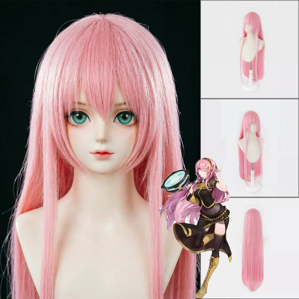 

Luka Cosplay Wig Long Straight Pink Heat Resistant Synthetic Wigs for Halloween Party Role Play