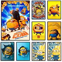 Kawaii M-Minions Cute Cartoon Poster HD art sticky wall waterproof home living room bedroom bar aesthetic decoration