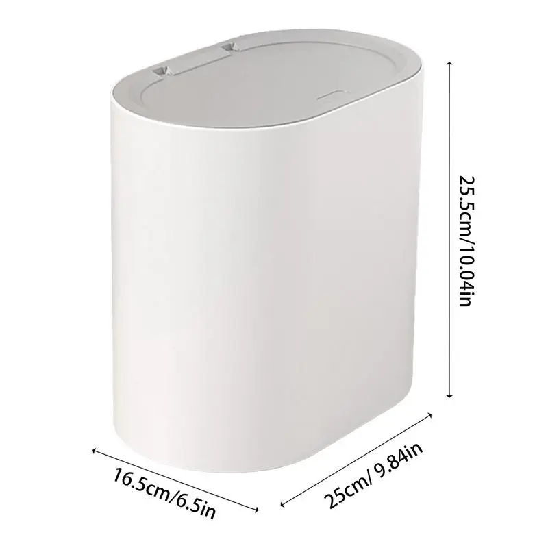 Press Top Trash Can Household Narrow Wastebasket For Bathroom Small Plastic Garbage Can With Pop Up Lid