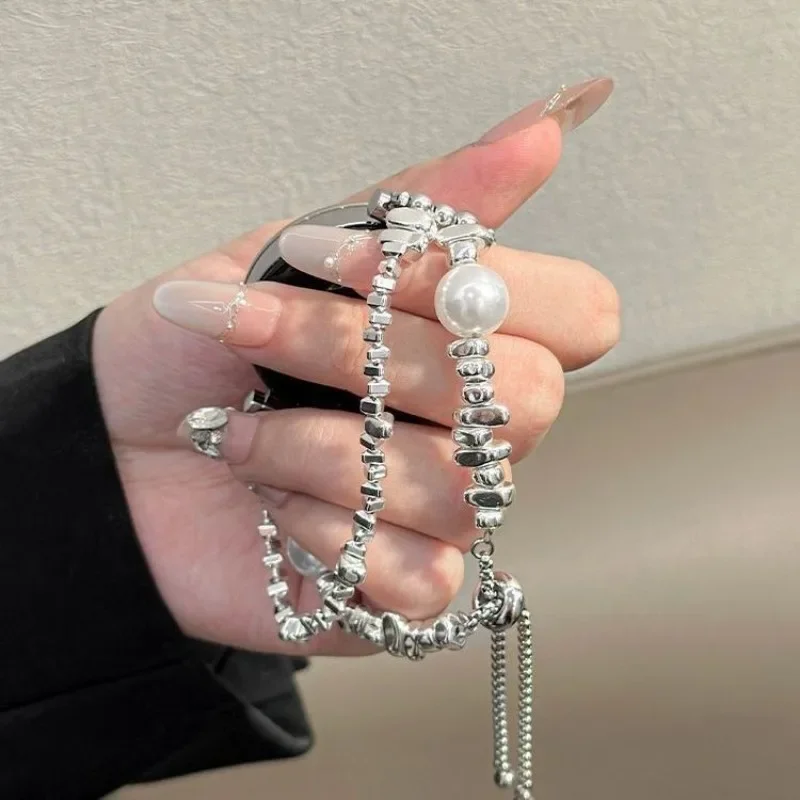 Sparkling Pearl Crystal Chain Band for Samsung Galaxy Watch 9 8 7 6 5 4 Classic FE Glam Ladies Bracelet Smartwatch Strap 20 22mm
