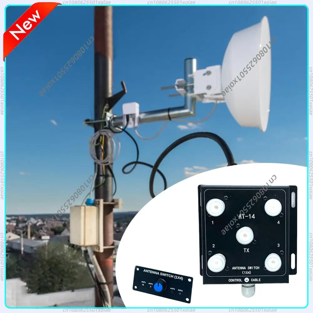 

4-Way Coax Remote Antenna Switch Antenna Switch 1.8-60MHz Antenna Splitter Switch RF Antenna Switch for Radio Stations