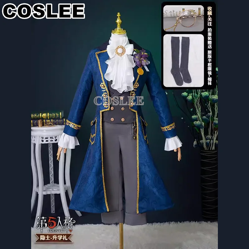 COSLEE Identity V Alva Lorenz Hermit Cosplay Costume Suhui Series Gentleman Qizhen Uniform Halloween Party Outfit Fashion Men