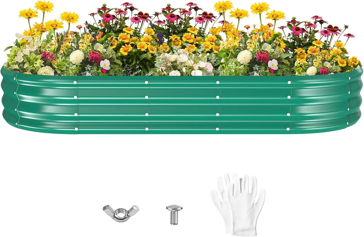 

Galvanized Raised Garden Beds for Gardening - 72 x 36 x 12 inch Oval Metal Planter Boxes Above Ground Outdoor for Vegetables,Flo