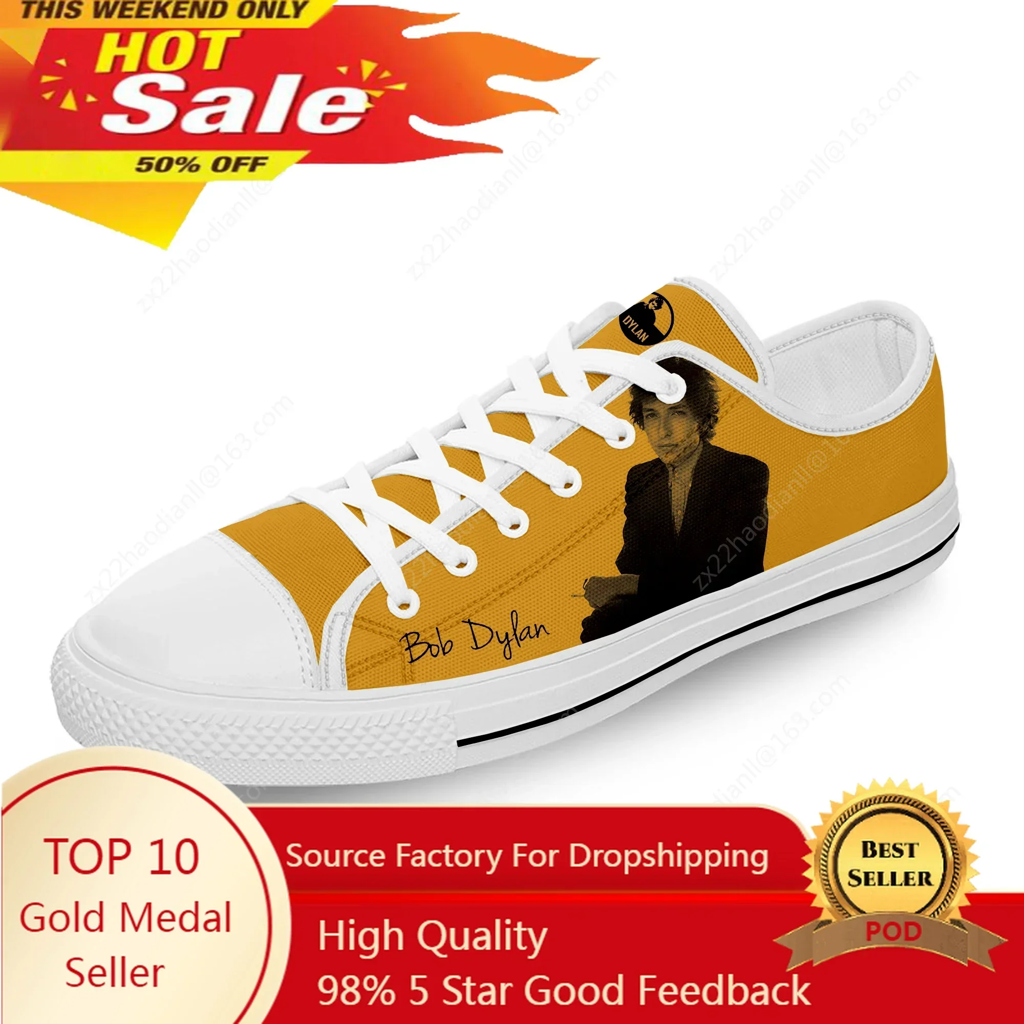 Rock Musician Bob Dylan Hot Cool Shoes Fashion 3D Print Low Top Canvas Shoes Men Women Lightweight Breathable Sneakers