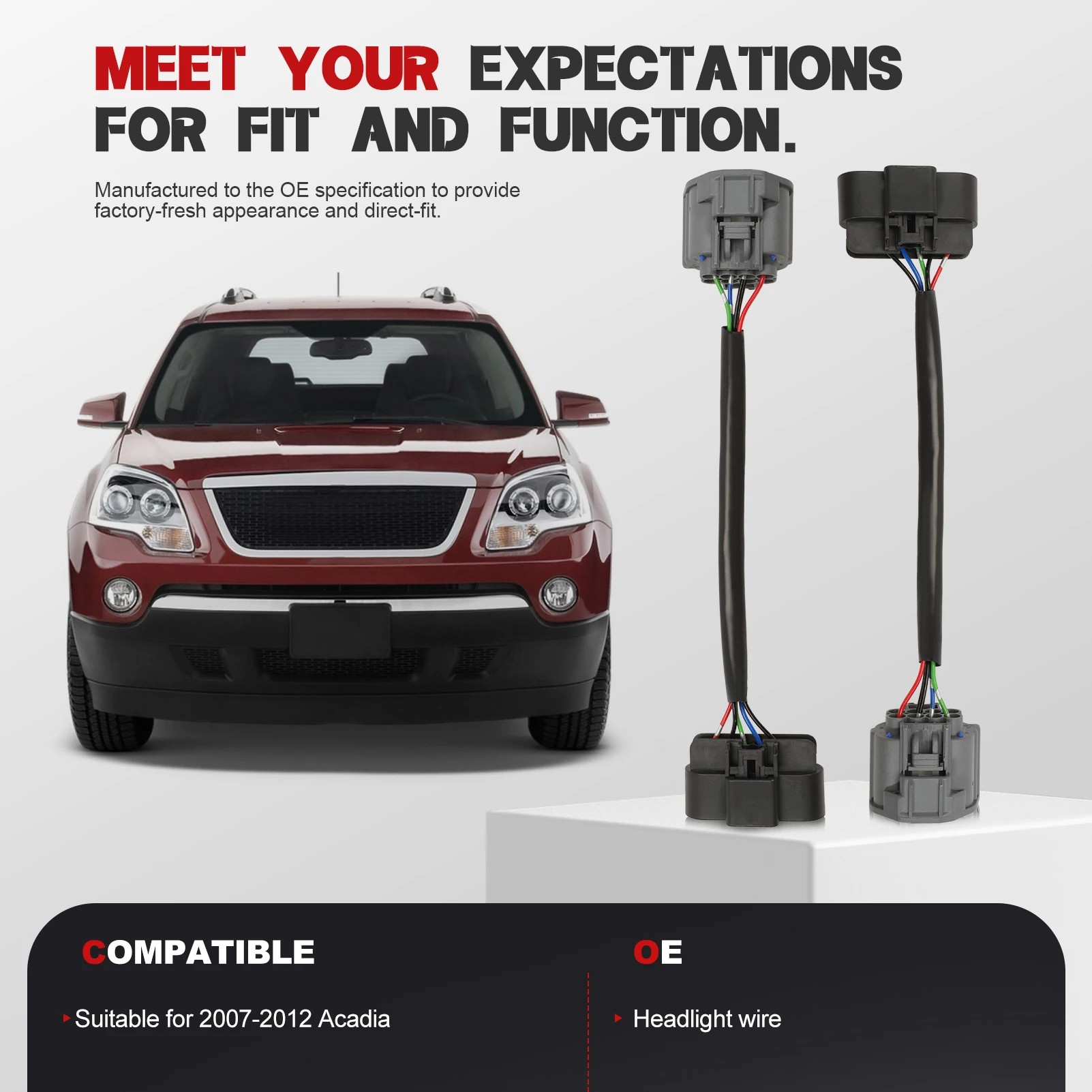 

Комплект адаптеров проводки для переоборудования фар из 2 предметов для GMC Acadia 2007-2012 гг.