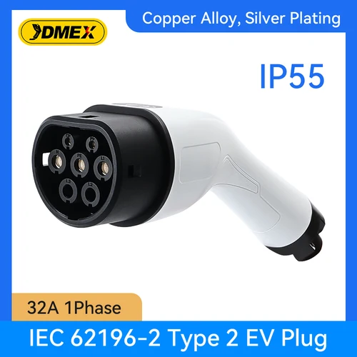 JDMEX tipo 2 hembra EV cargador enchufe IEC 62196 1 fase EVSE convertidor 32A para estación de carga de vehículo de coche eléctrico
