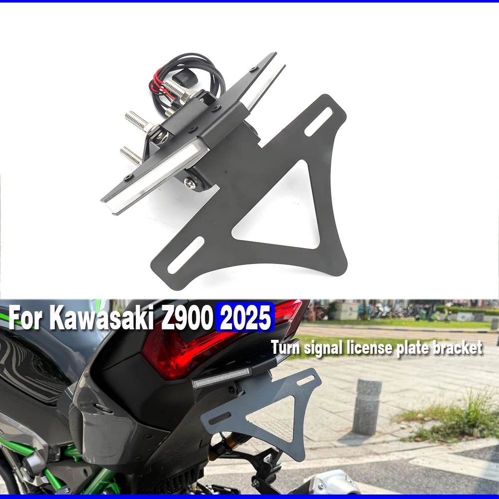 

FOR KAWASAKI Z900 2025 License Plate Holder turn signal integrated Tail Tidy adjustable Short number plate holder