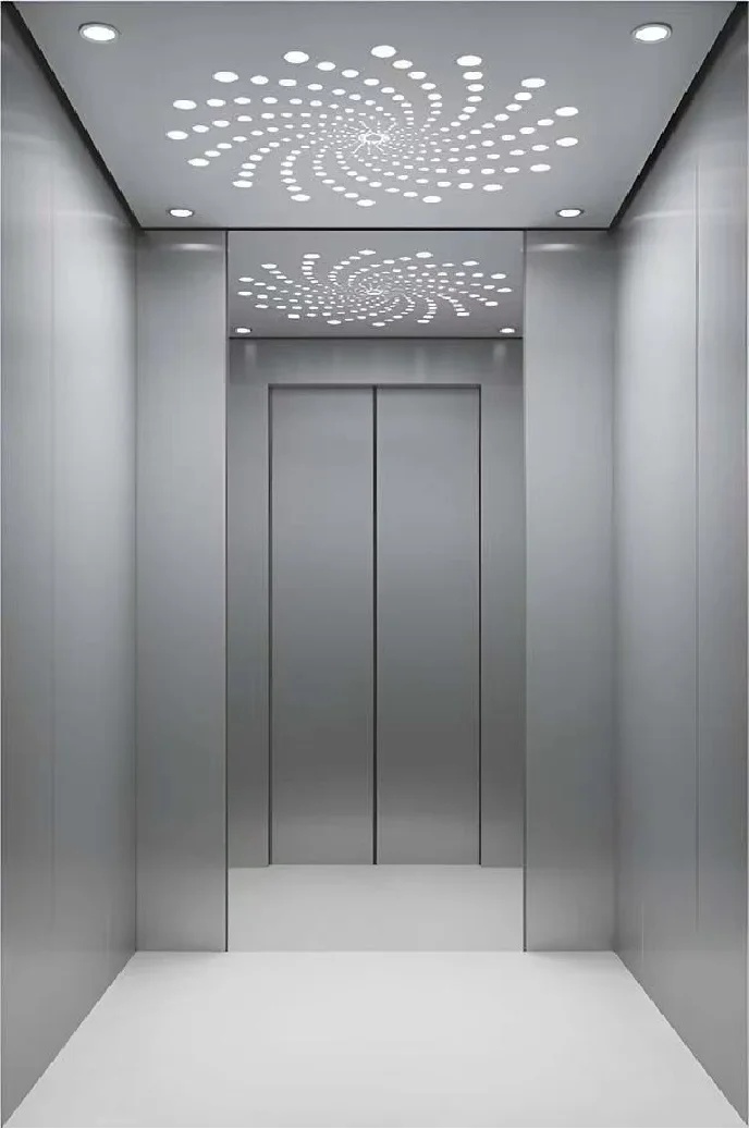 The villa hotel's family elevator features a modern design metal building