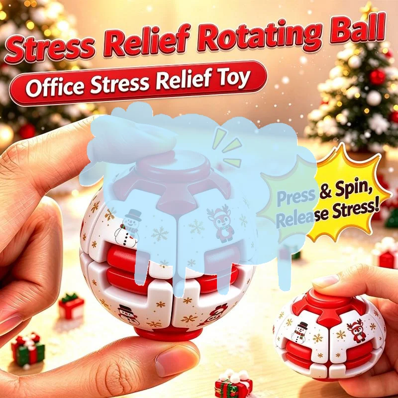 Creative Press-to-Spin Fidget Squeeze Ball Stress Relief Portable Finger Toy for Kids Party Favor Gift