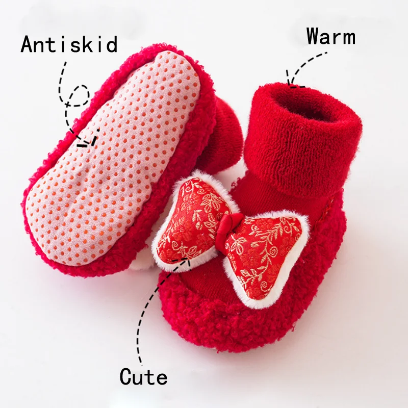 New Winter Thick Warm Non slip Walking Baby Foot Socks