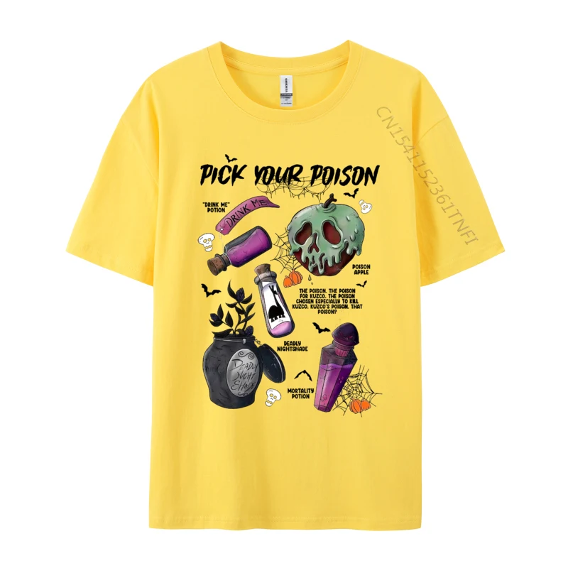 

Pick Your Poison Drink Me Potion Halloween Mens Fashionable Unique Tees Cotton Fabric T-shirts Normal 3D Printed Tee-Shirt