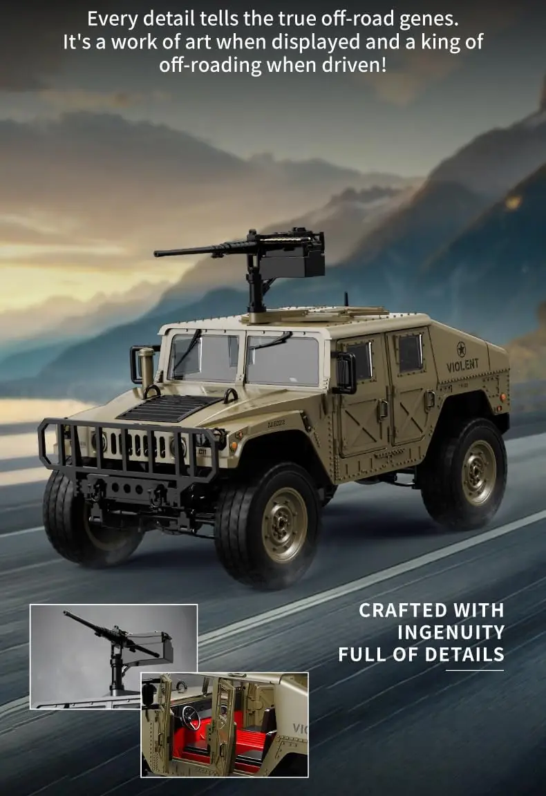 RC car Model Remote Control Climbing car C8835 All Terrain Off-Road Vehicle Military Truck Model Multifunctional with Hook Simul