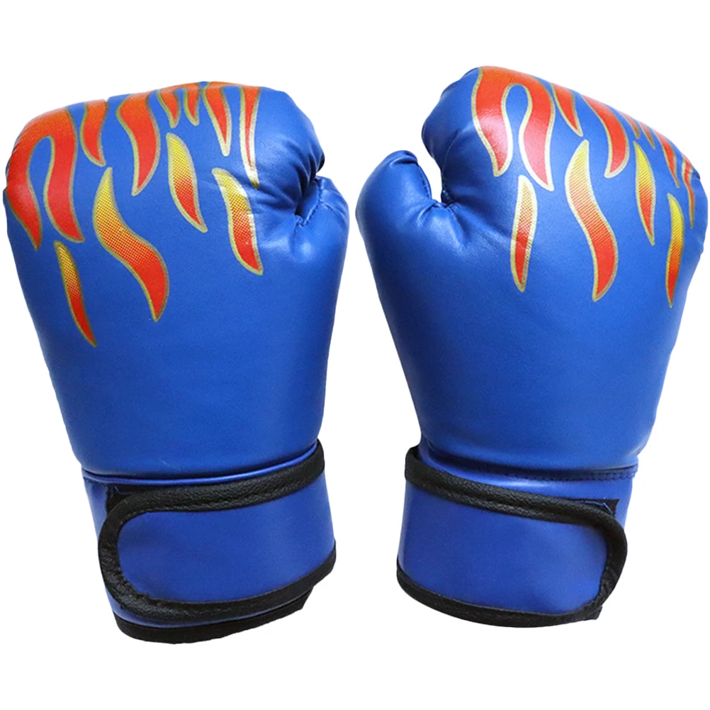 

Children's Boxing PU 6oz Flame Blue Kids Training Sparring Durable Comfortable Portable Kickboxing Gloves for Beginners