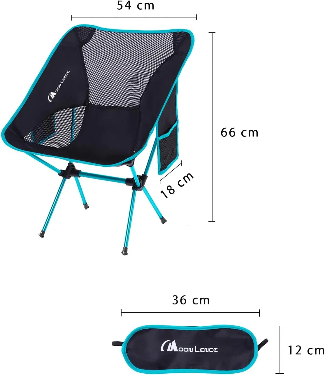 Lawn chair Camping chair Folding    Attached storage bag Hiking Fishing Mountaineering