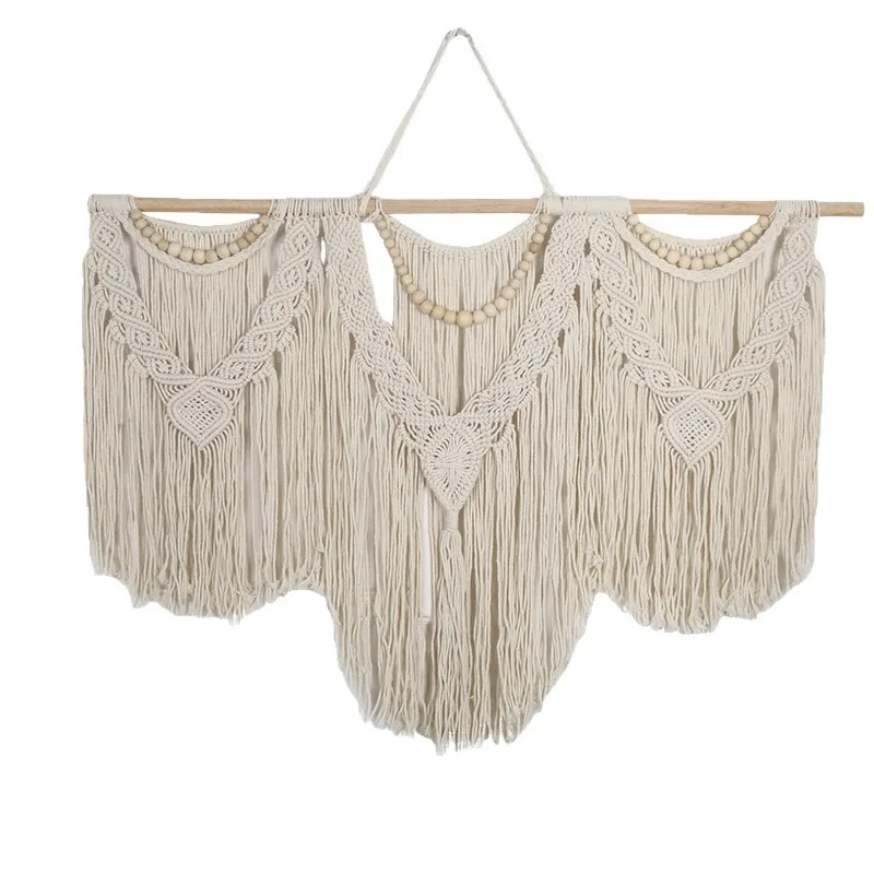 DIY artificially woven cotton rope tapestry, cross-border fringed home wall hanging decorative soft decoration