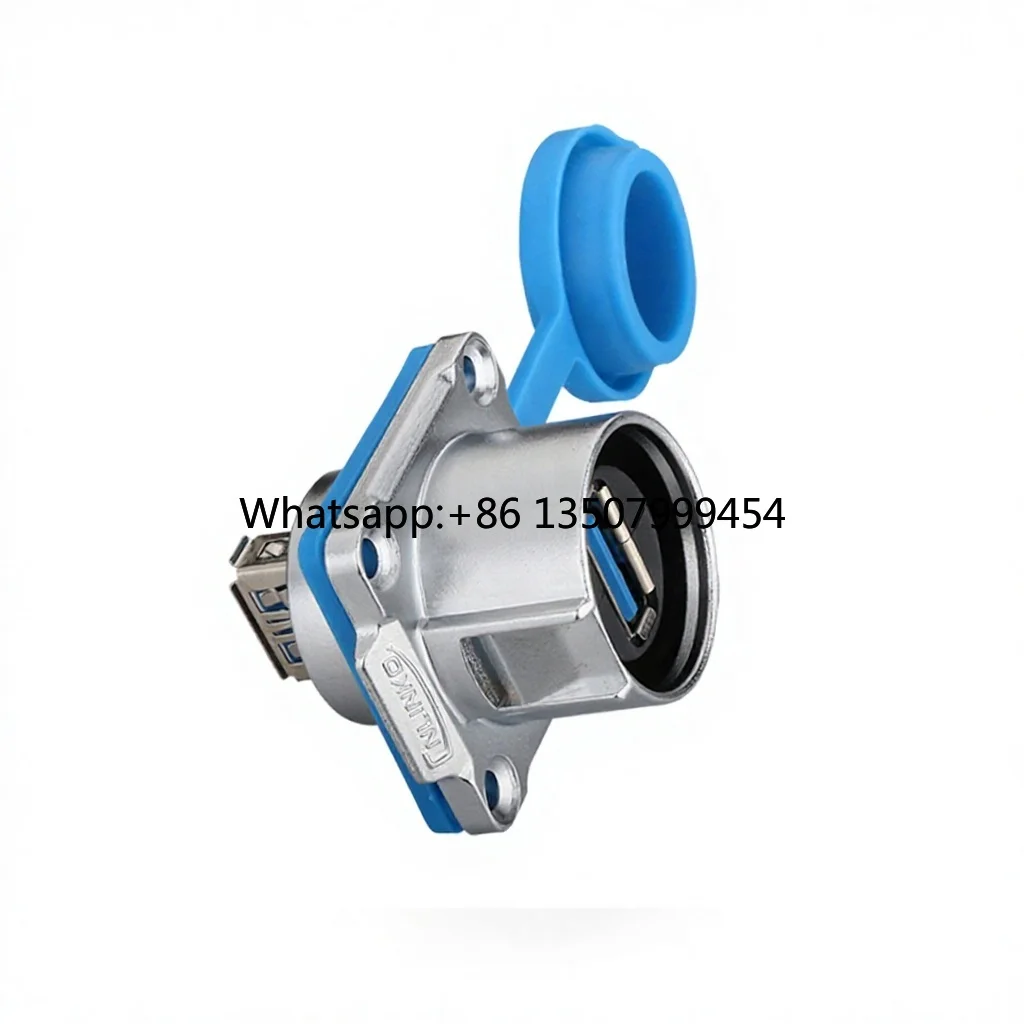 waterproof-ip68-rated-5v-double-port-usb30-automotive-cable-jack-connector