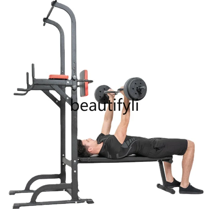

Bench Press Rack Indoor Pull-Up Weightlifting Trainer Bench Press Rack Barbell Abdominal Fly Bird Bench
