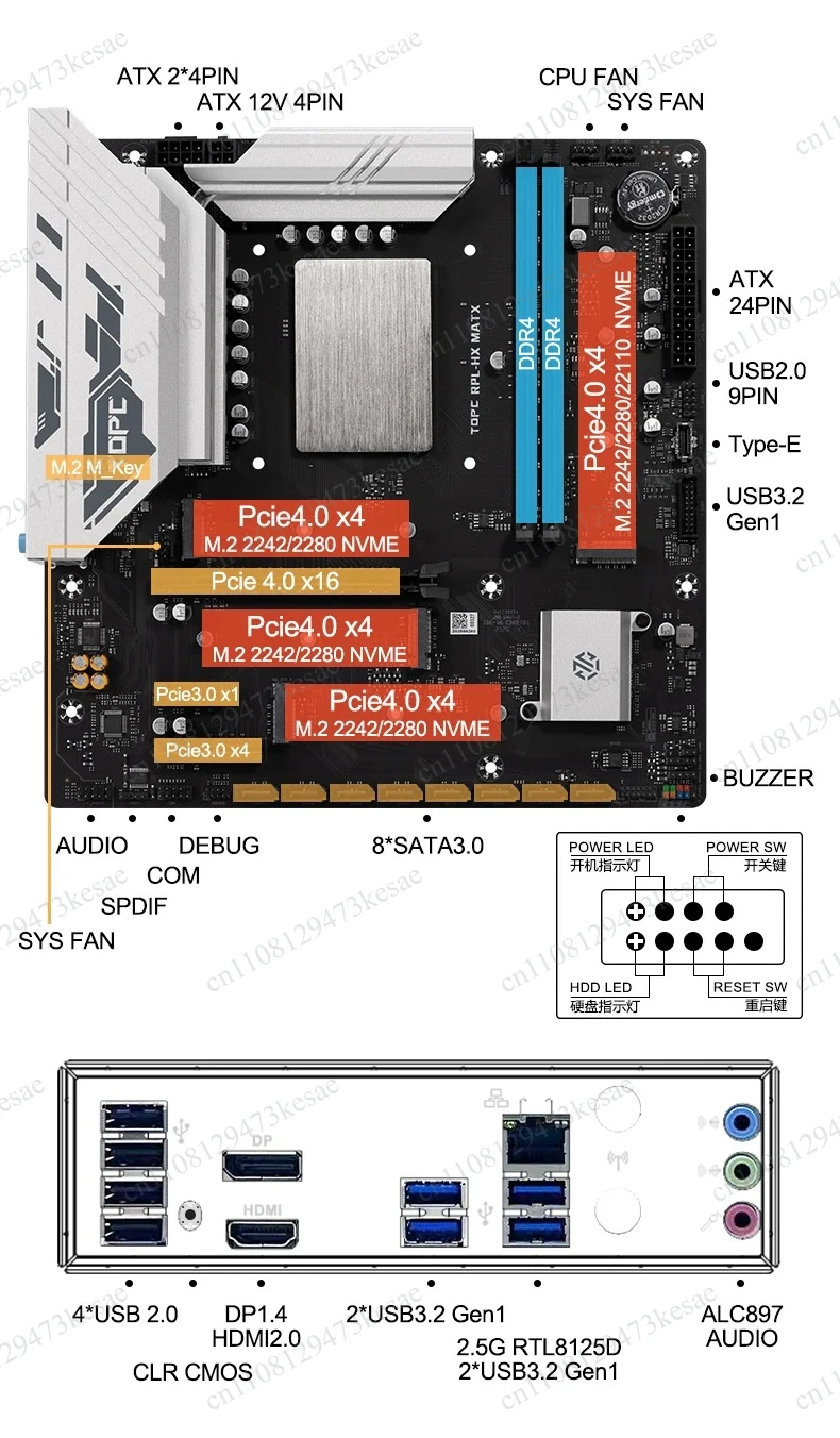 for Topton MATX NAS Motherboard i9-14900HX 4xNVMe 8xSATA USB4 OpenClaw Ready High Performance Home Lab Server Mainboard