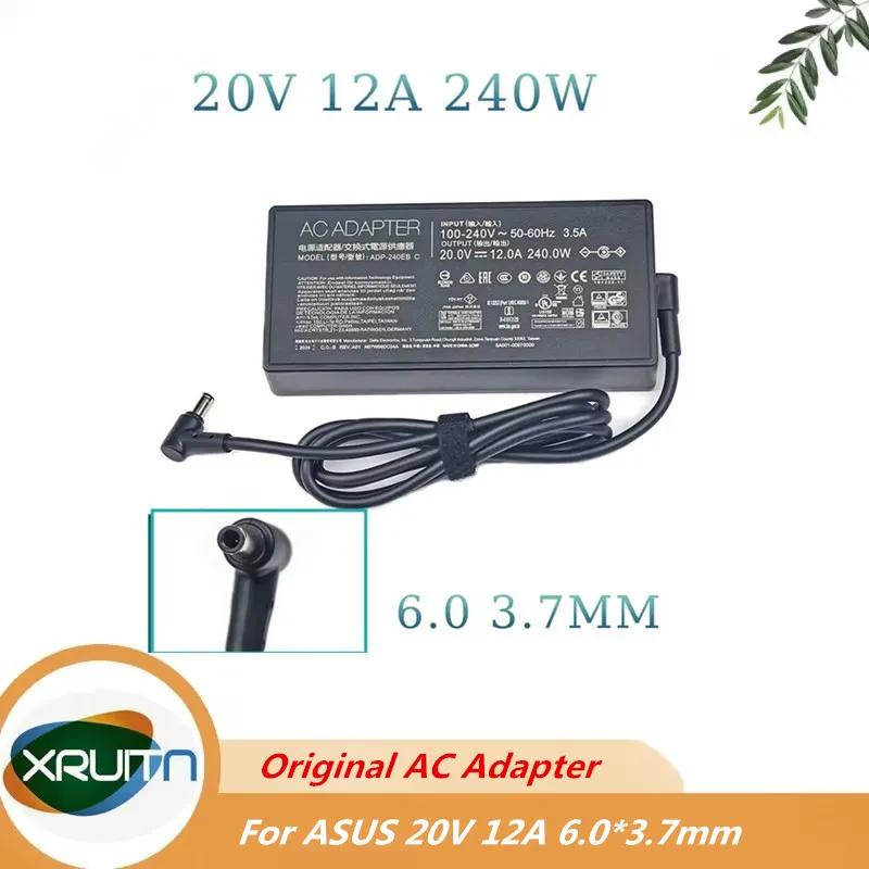 Genuine ADP-240EB B A20-240P1A 20V 12A 240W 6.0x3.7mm AC Adapter For Asus ROG Strix Scar 15 G533QS G533QS-HQ132T