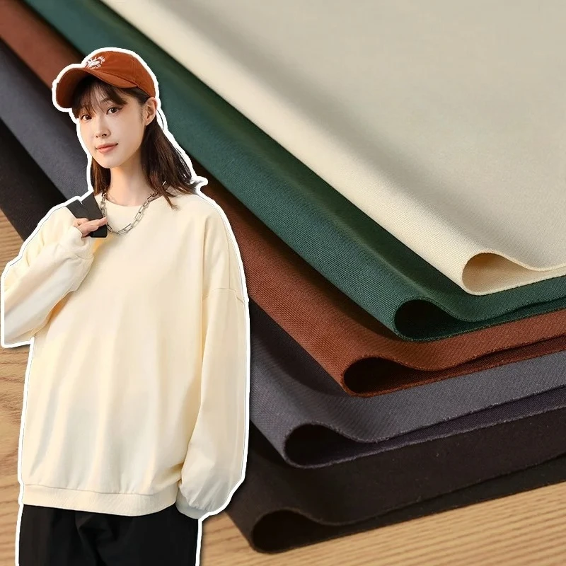 

Саржевая трикотажная эластичная воздушная многослойная ткань для песочной стирки, брюки, толстовка, модная одежда, ткань для шитья своими руками на метр, материал