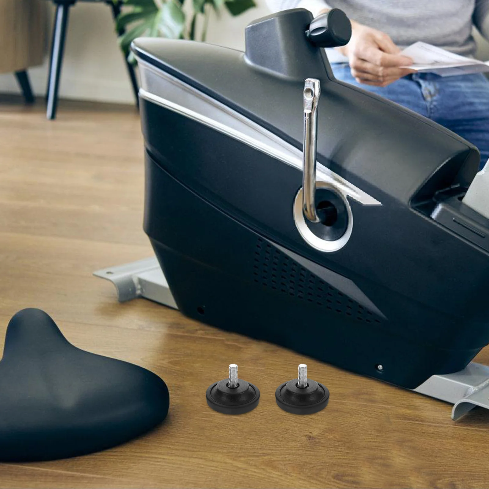 2 قطعة المضادة للانزلاق قابل للتعديل الأثاث المطاطي التسوية قدم دعم منصات ل مفرغة ممارسة الدراجة أريكة الجدول كرسي خزانة