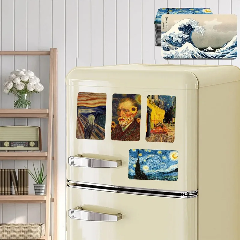 1PC Famous painter Vincent van Gogh oil painting personalized refrigerator magnet refrigerator wall door office DIY decoration