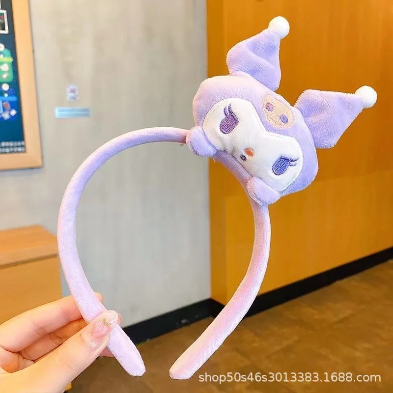 Повязка на голову Sanrio с рисунком для женщин, повязка для мытья лица, модные аксессуары для волос для девочек