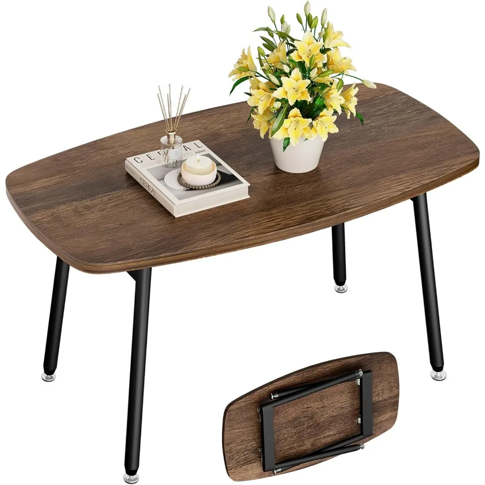

Folding Coffee Table Rustic Small Coffee Tables for Living Room Farmhouse Portable Table for Small Spaces Rectangular Mid
